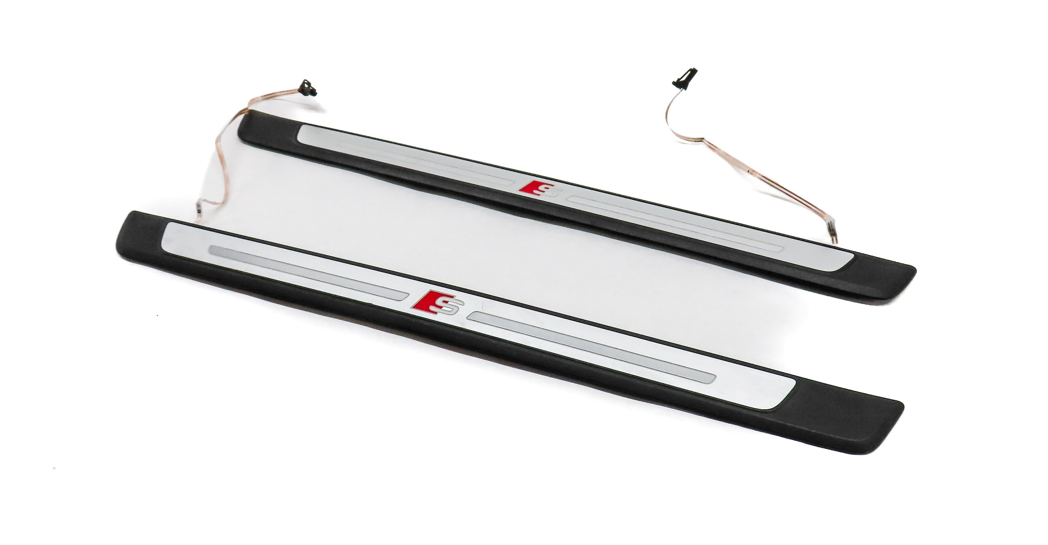 2019 AUDI A5 SPORTBACK (8W6) FRONT LEFT RIGHT DOOR SILL LIGHTED SCUFF PLATE SET — exact item pictured
